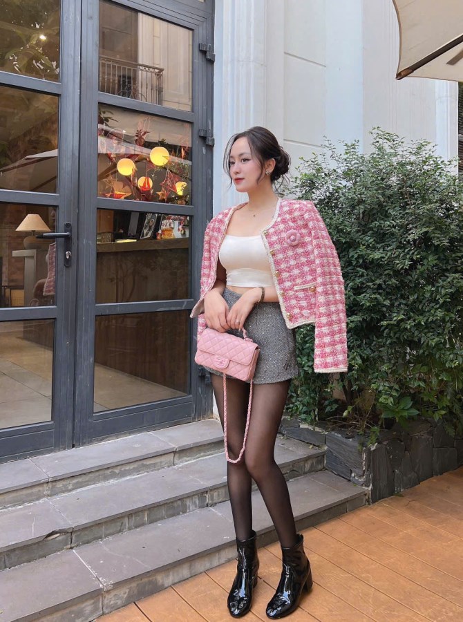 Áo Dạ Tweed Hồng