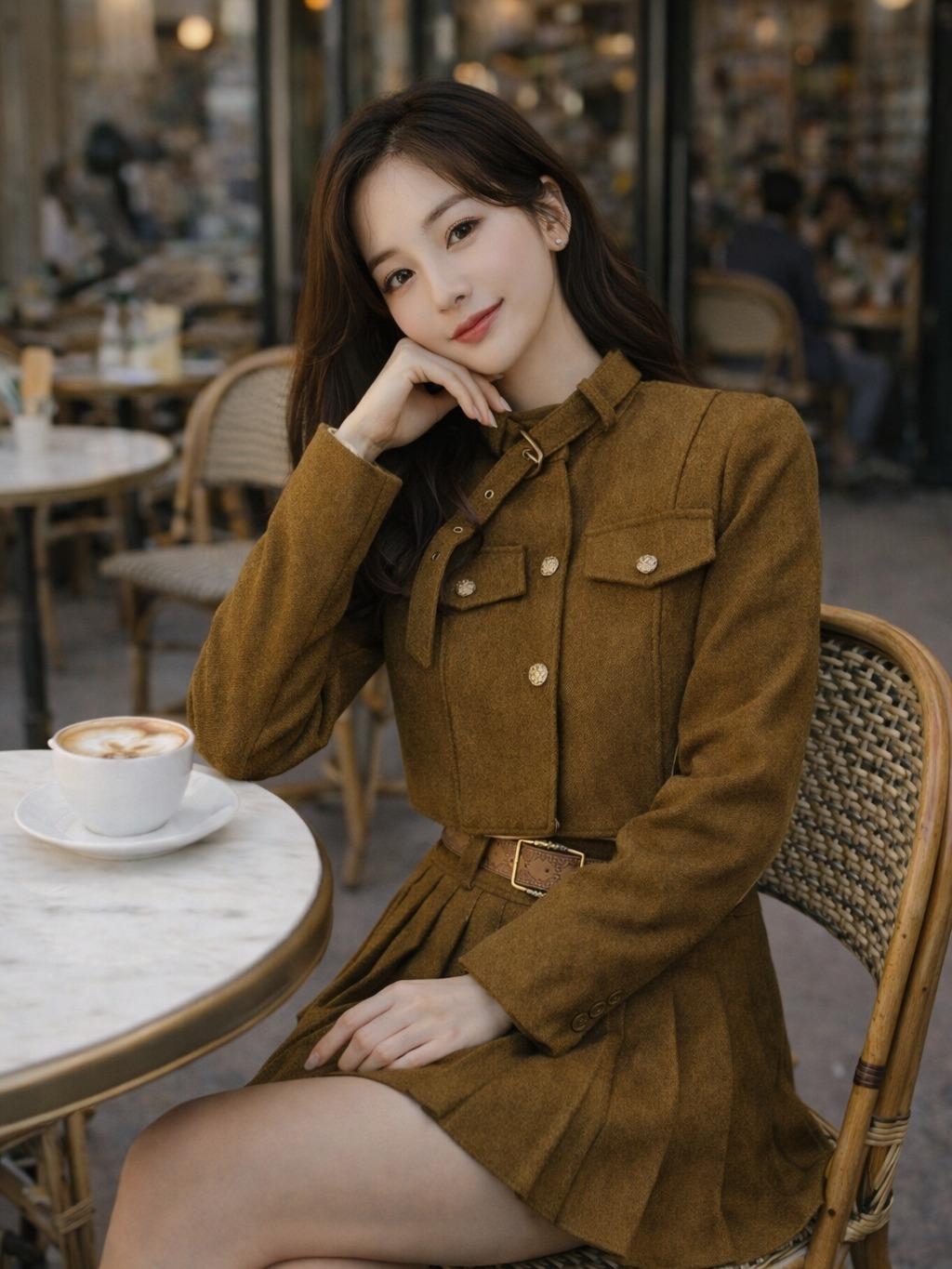 Sét Chân Váy Dạ Cao Cấp Thiết Kế Jacket Dáng Gọn Kết Hợp Chân Váy Xếp Ly Chất Liệu Mềm Mại Thoải Mái Phù Hợp Nhiều Dịp